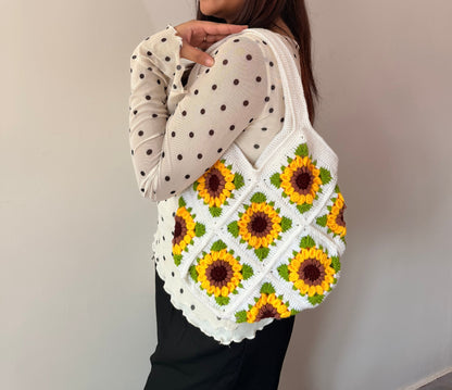 Golden Sunflower Granny Tote Bag
