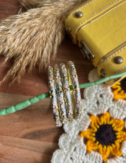 Lilac Flower Vintage Bangle (each bangle)