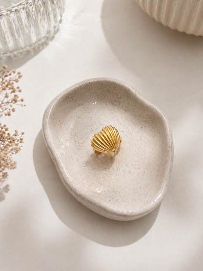 Elan Chunky Gold Heart Ring (Adjustable)
