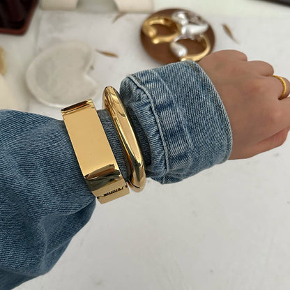 Square Gold Cuff Bracelet