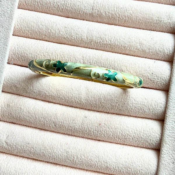Green Floral Vintage Bangle (Pack of 1)