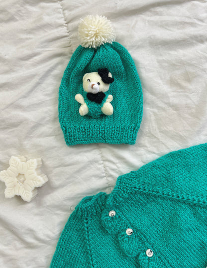 Teddy Cardigan with Cap