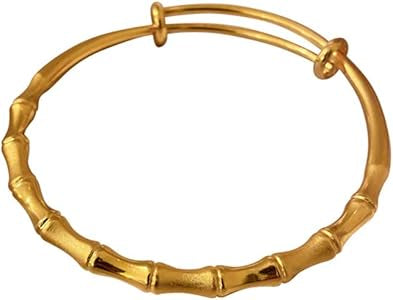 18k Gold Plated Stainless Steel Bamboo Bangles Bracelet