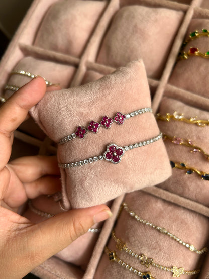 The Ruby Clover Tennis Bracelet