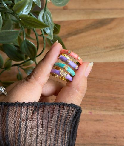 Dainty Enamel Rings