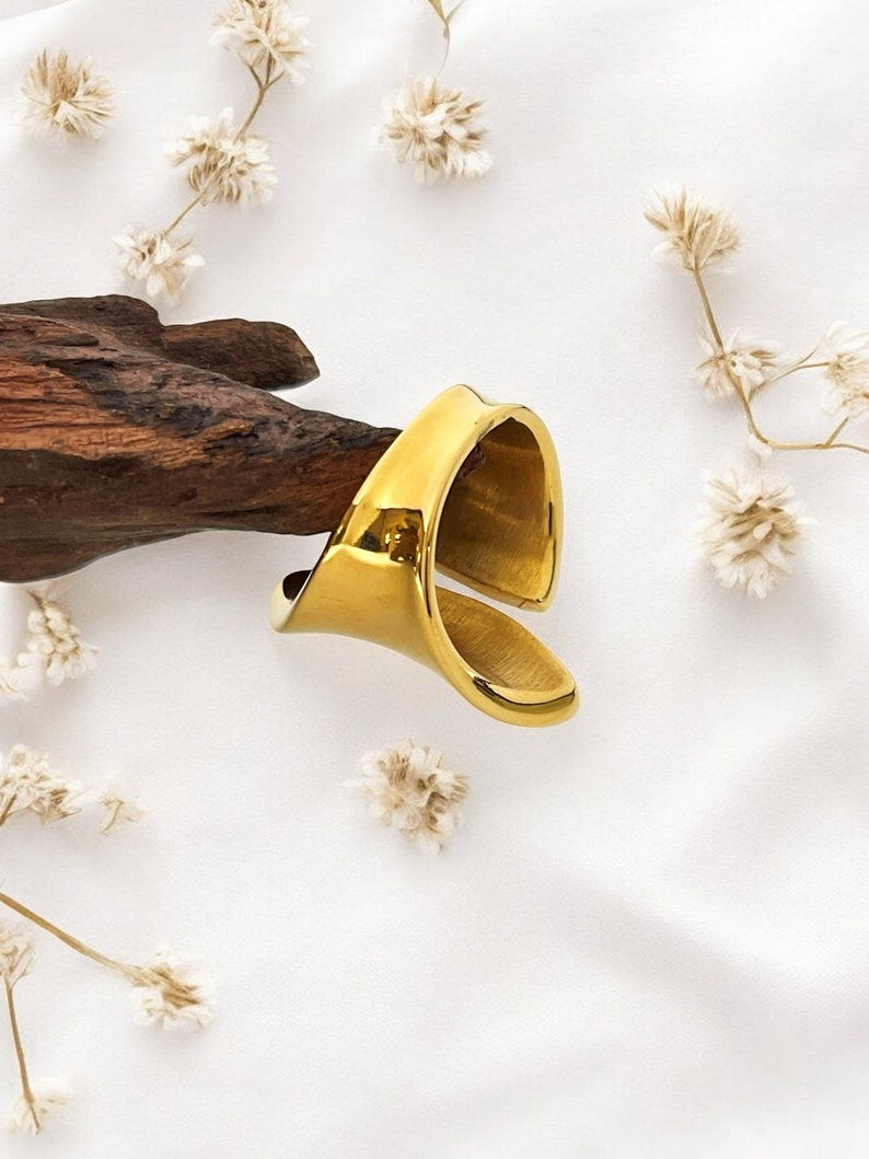 Gold Plated Abstract Ring