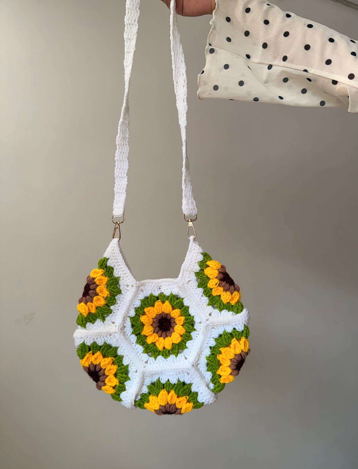 Sunflower Bloom Crochet Sling Bag 🌻