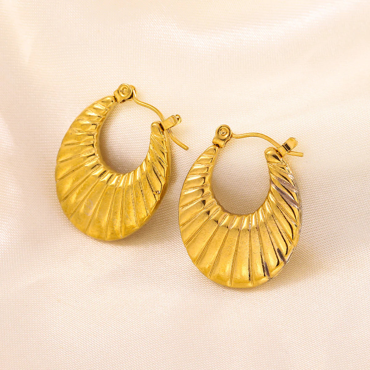 Textured Shell Hoop Earrings