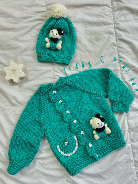 Teddy Cardigan with Cap
