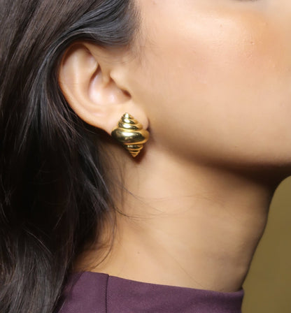 Golden Croissant Earring