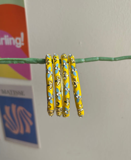 Yellow Flower Vintage Bangle (each bangle)