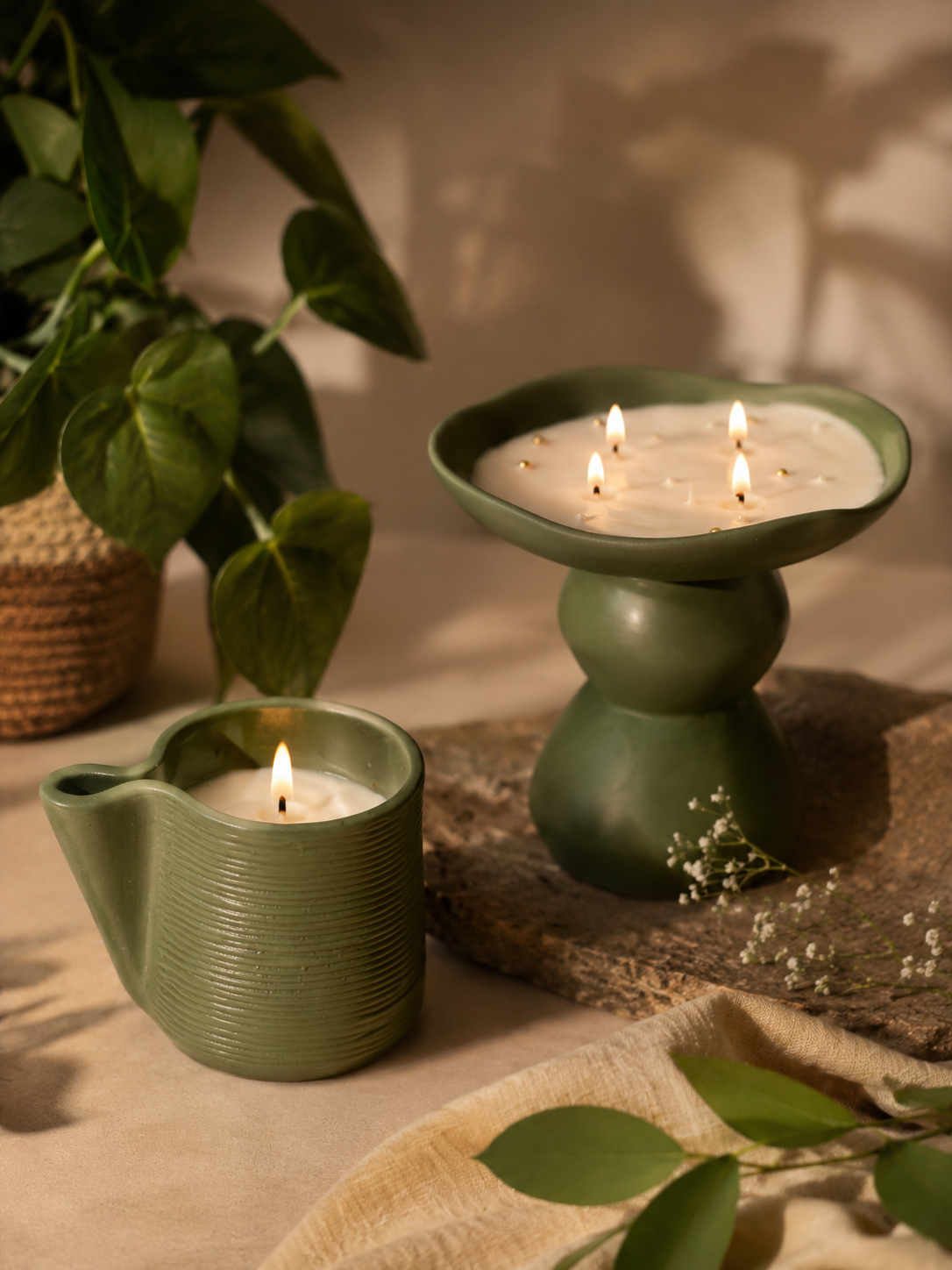 Verdant Glow Candle Duo 🌿