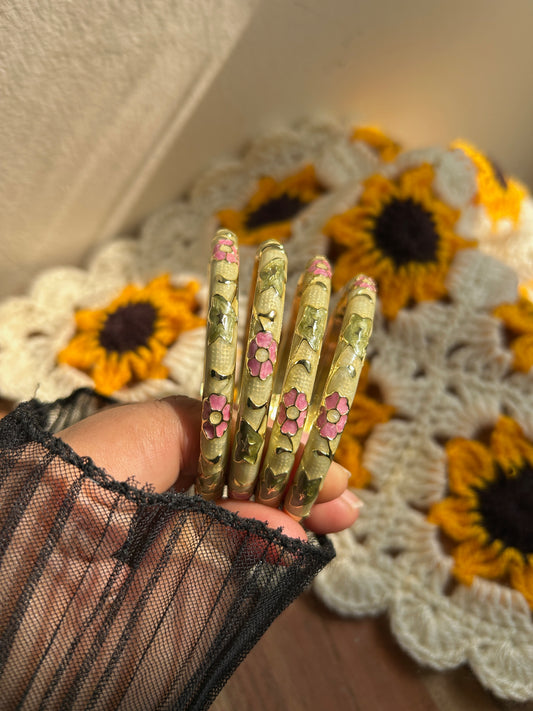 Green floral bangle (each bangle)