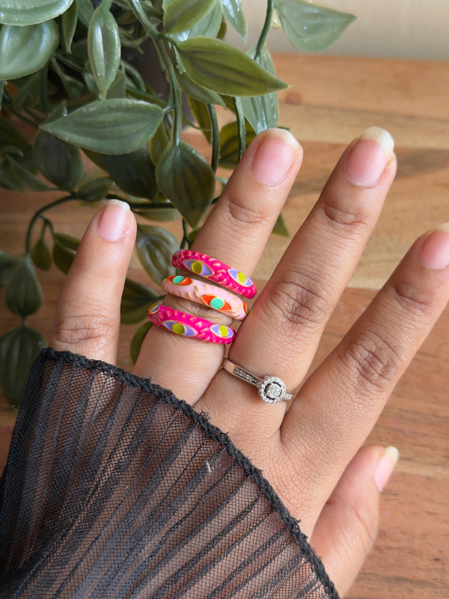 Evil Eye Enamel Ring
