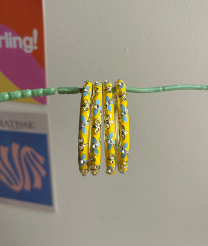 Yellow Flower Vintage Bangle (each bangle)