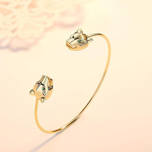 Gold Plated Diamond Studded Panther Bangle