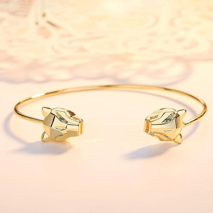 Gold Plated Diamond Studded Panther Bangle