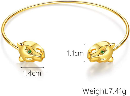 Gold Plated Diamond Studded Panther Bangle