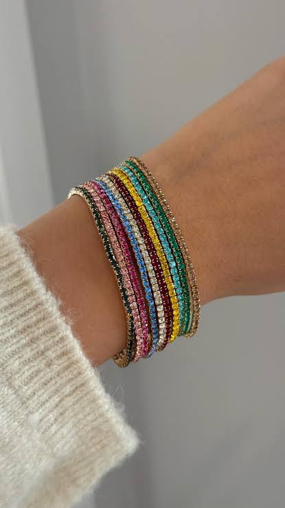 Multicolour Rhinestone Tennis bracelets
