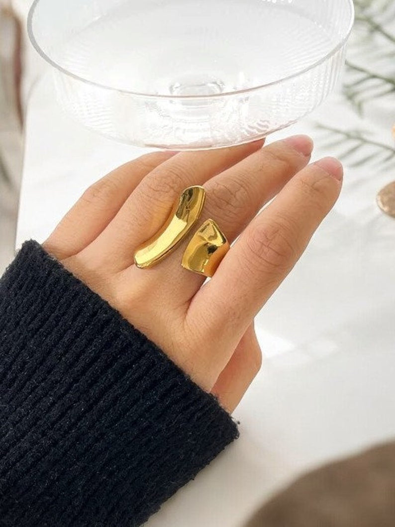 Gold Plated Abstract Ring