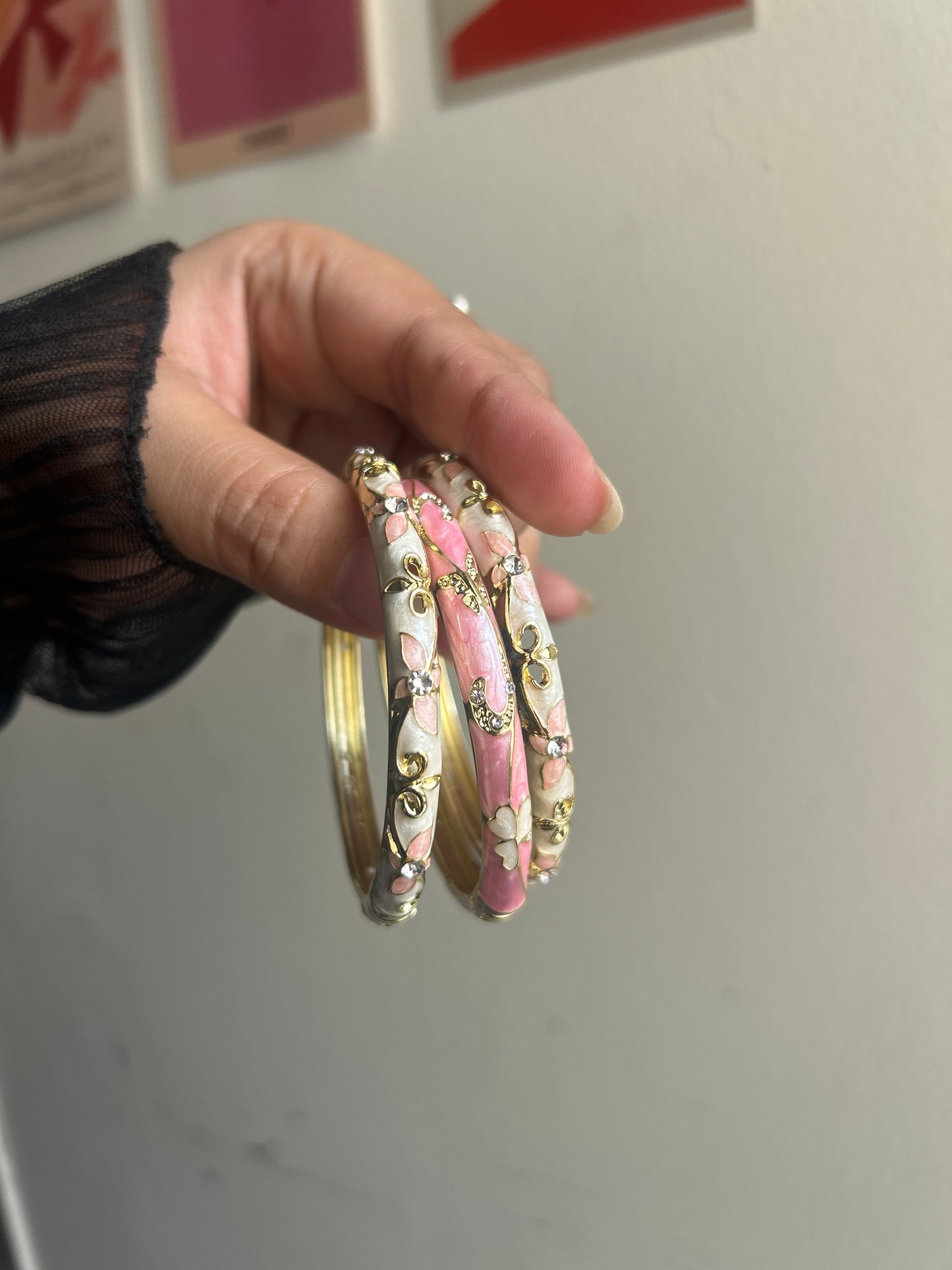 Rosy Noir Bracelet Stack