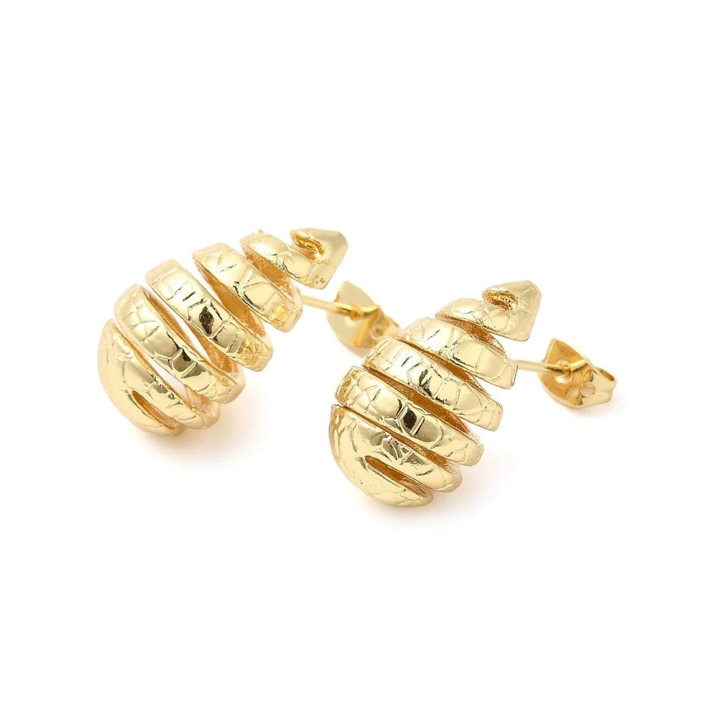 Textured Spiral Tear Drop Earring