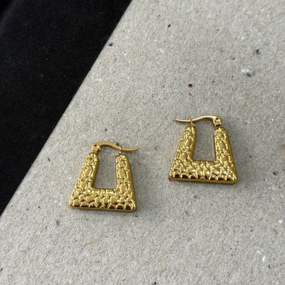 Chunky Textured Gold Mini Hoops