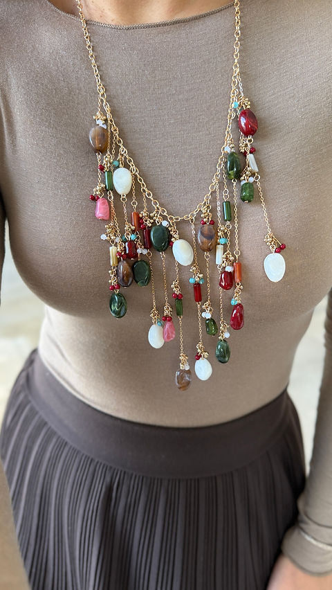 Boho Statement Waterfall Necklace