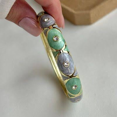 Green & Purple Broad Vintage Bangle (Pack of 1)
