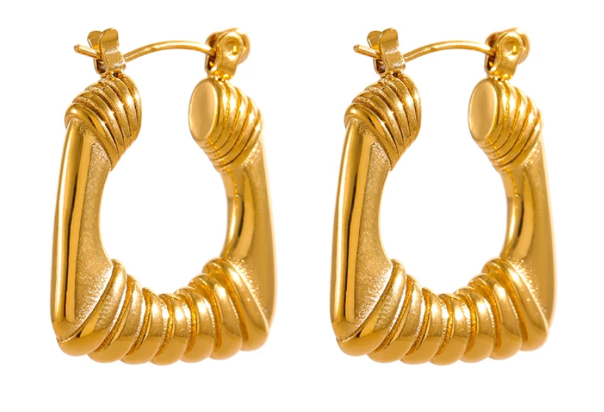 Regal Square Vintage Hoop Earrings