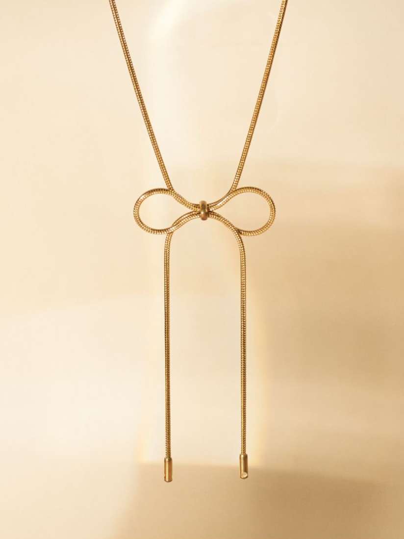 Gold Bow Necklace