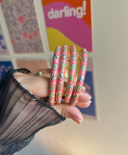 Pink butterfly bangle (each bangle)