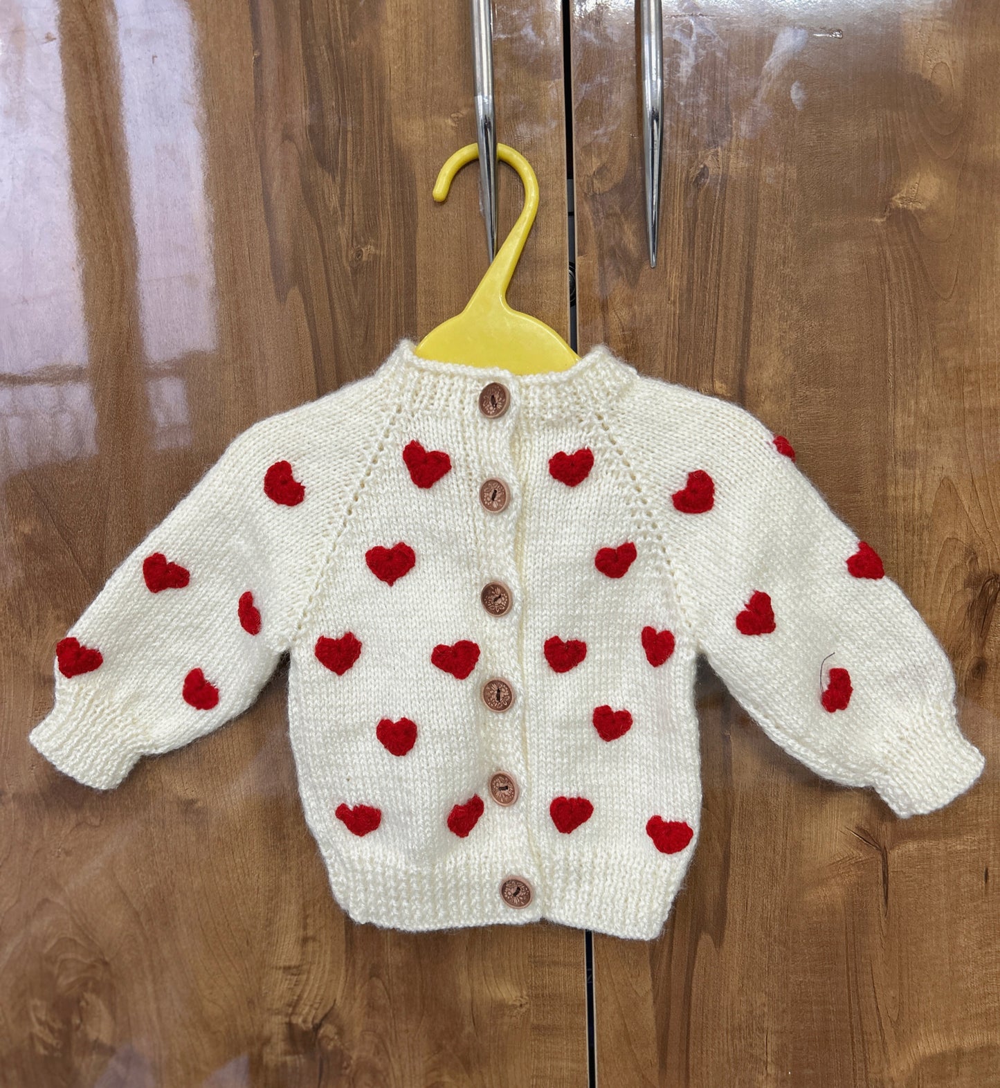 Heart Sweater Cardigan with cap & shoes
