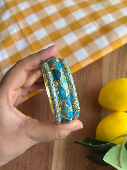 Blue Vintage Bangle Stack (Pack of 3)