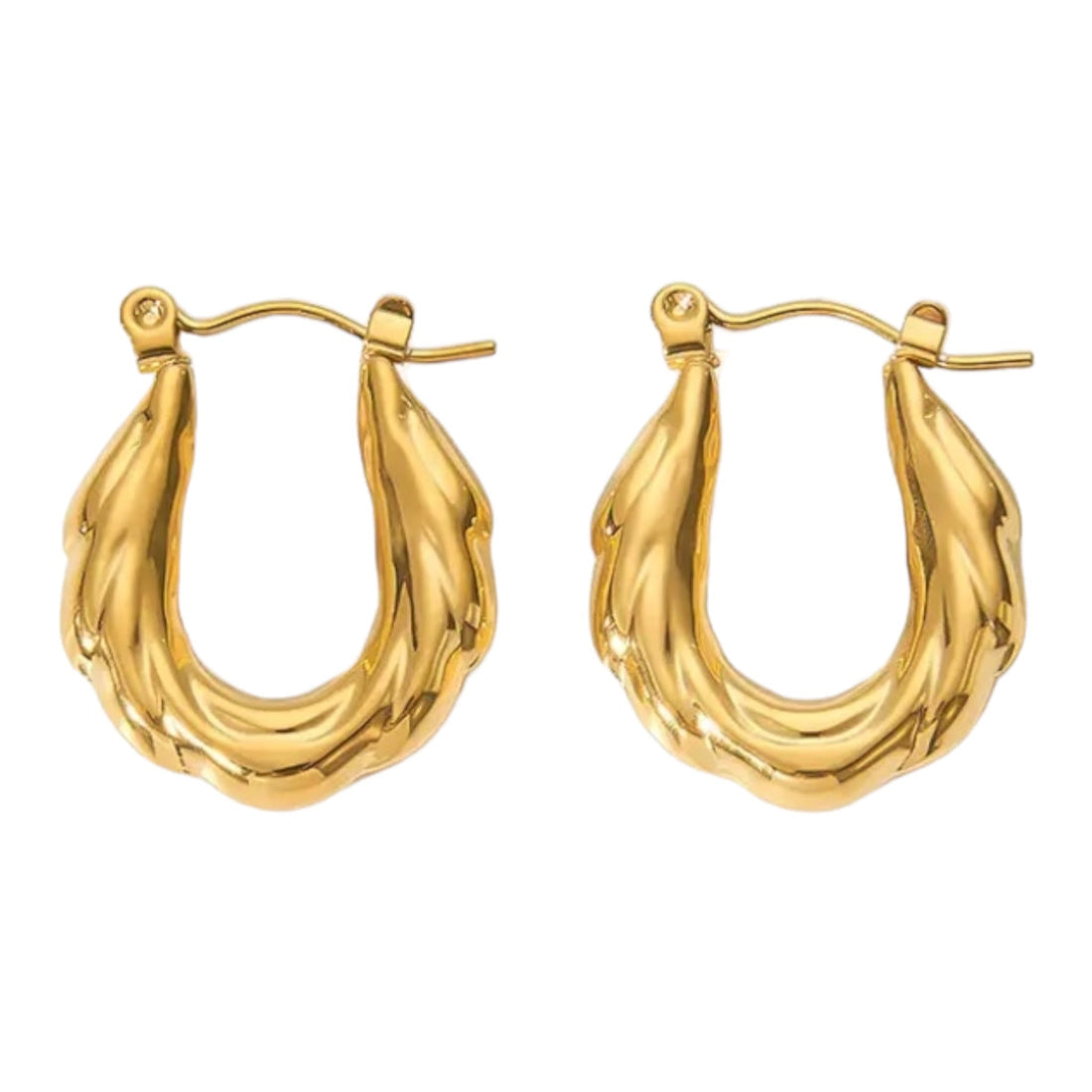 Rhea Twisted U Hoop Earrings