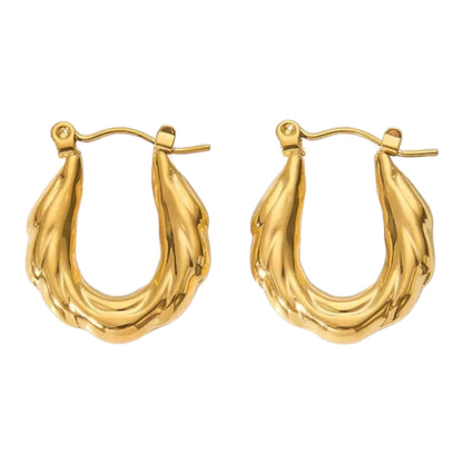 Rhea Twisted U Hoop Earrings