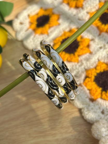 Black & White Swirl Vintage Bangle (each bangle)
