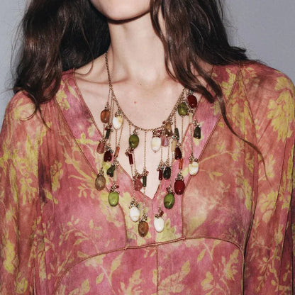 Boho Statement Waterfall Necklace