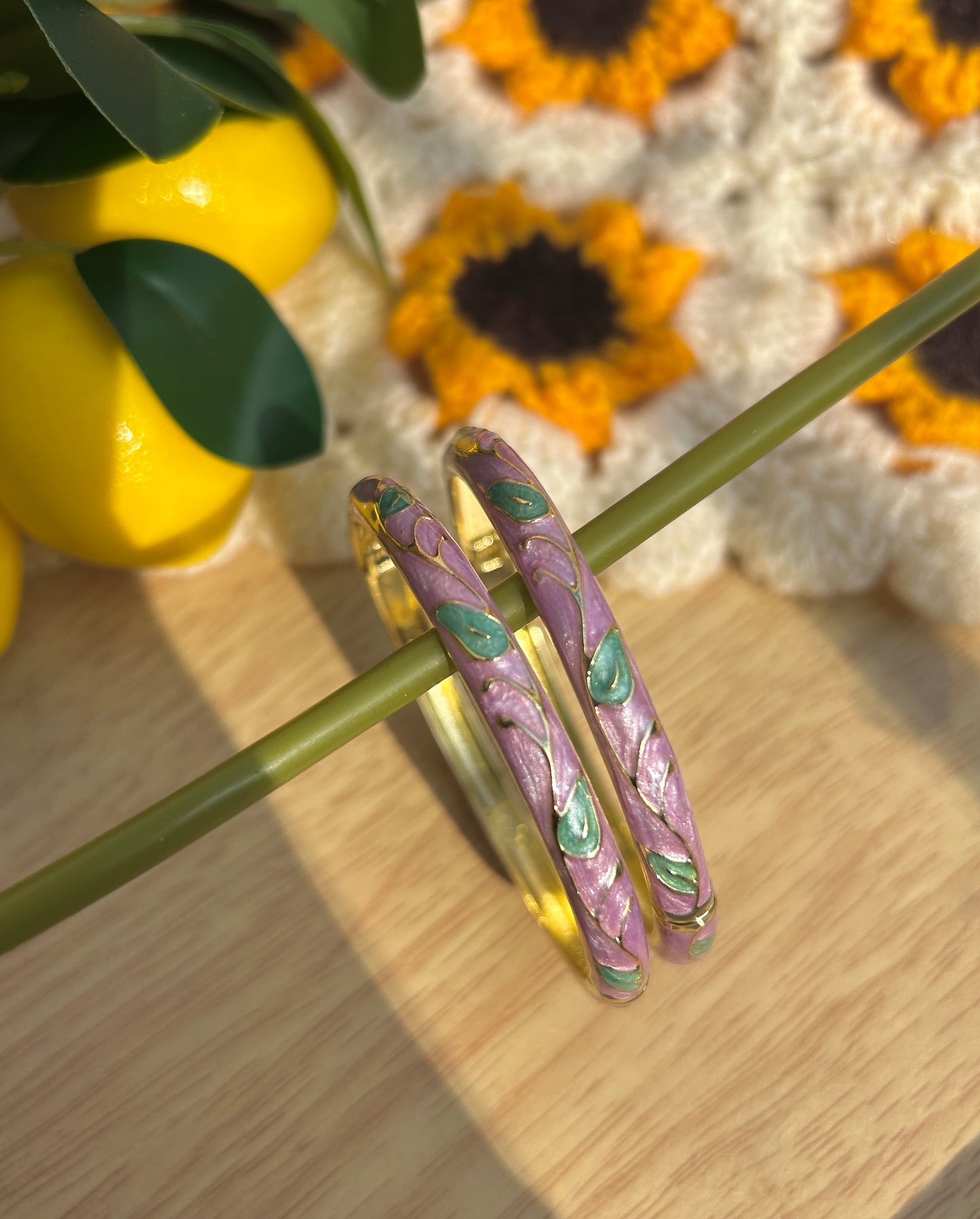 Purple Floral Vintage Bangle (each bangle)