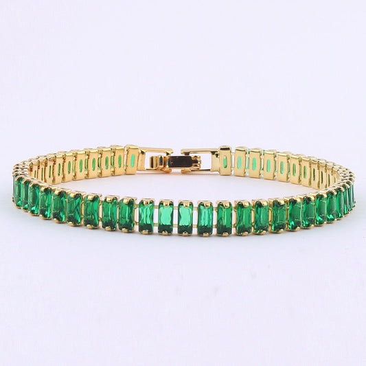 Green Tennis Bracelet