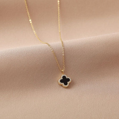 Reversible Clover Leaf Pendant Necklace