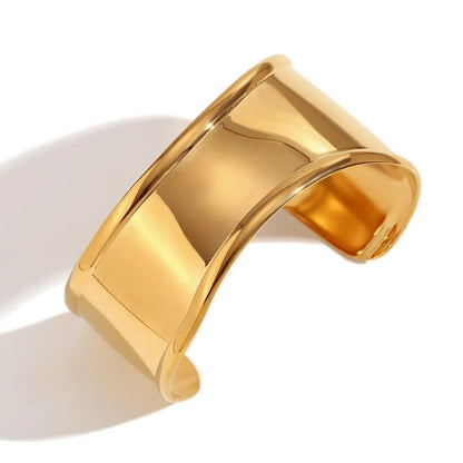 Curved Gold Cuff Bangle
