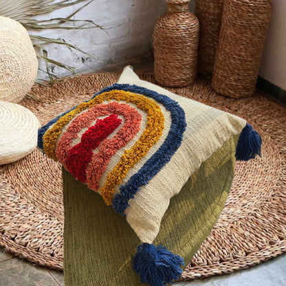 Rain tufted tassel pillow cover