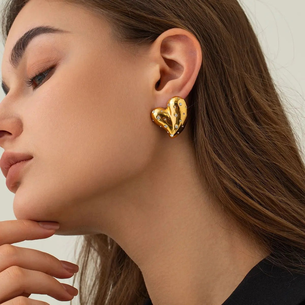 Priya - Jazzy Heart Studs