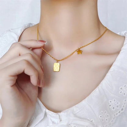 Dainty Square Star Pendant Necklace