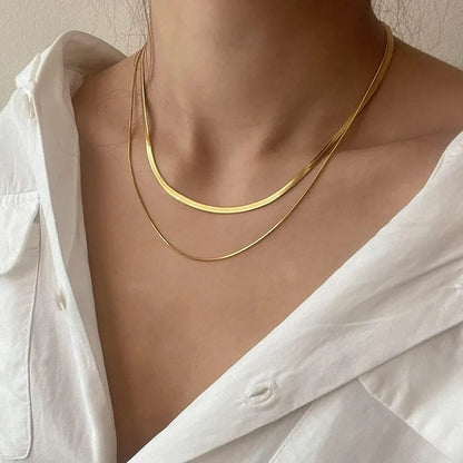 Double Layer Gold Plated Snake Chain