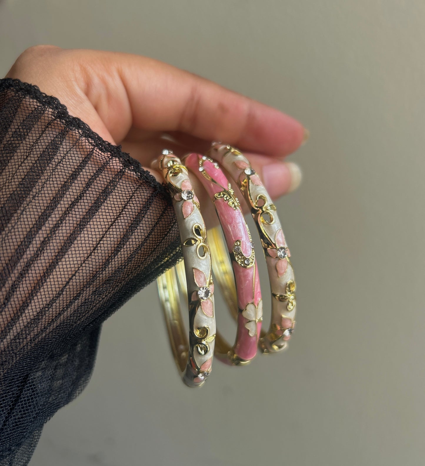 Rosy Noir Bracelet Stack