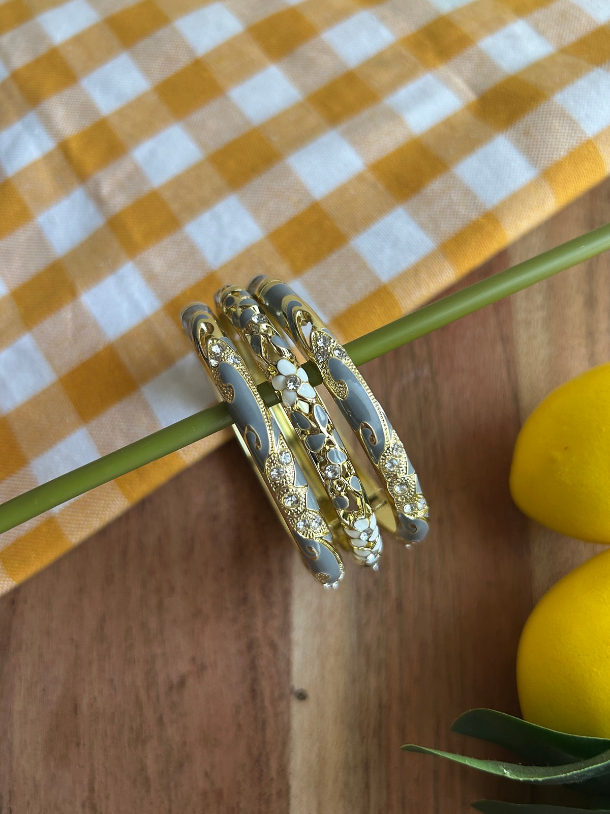 Grey Victorian Bangle Stack (Pack of 3)