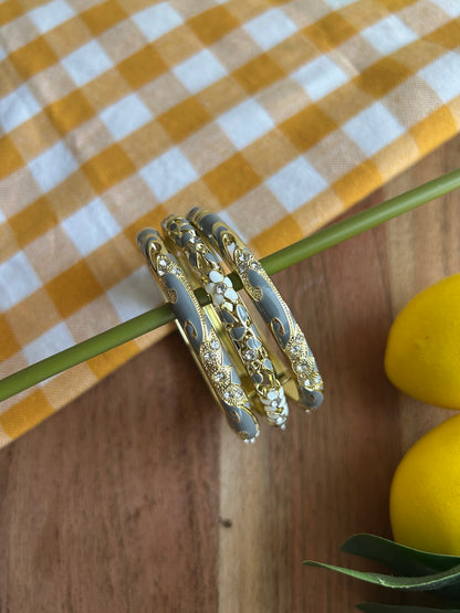 Grey Victorian Bangle Stack (Pack of 3)