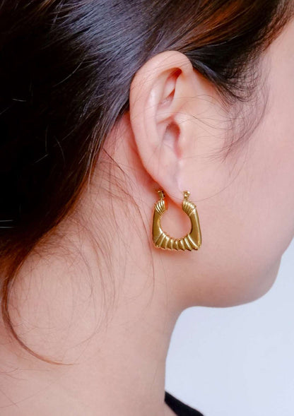 Regal Square Vintage Hoop Earrings